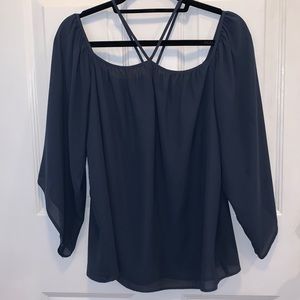 Loft slate blue blouse.